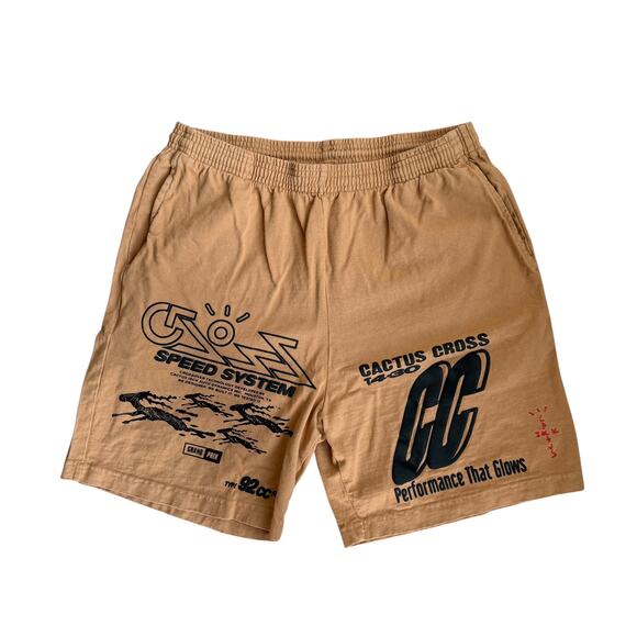 Travis Scott Cactus Jack 92CC Brown Shorts Mens Large - Picture 1 of 4